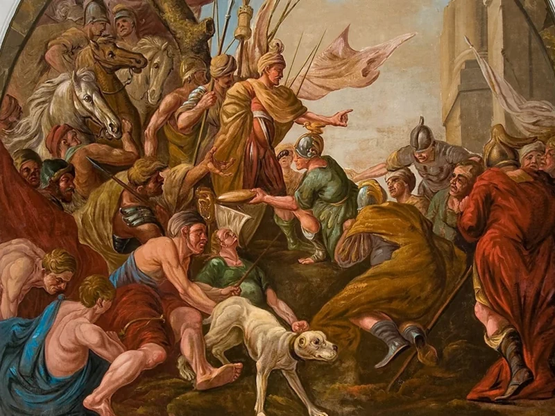 1664-Giovanni Antonio de Groot - Bottino romano deposto ai piedi di Claudio Civile